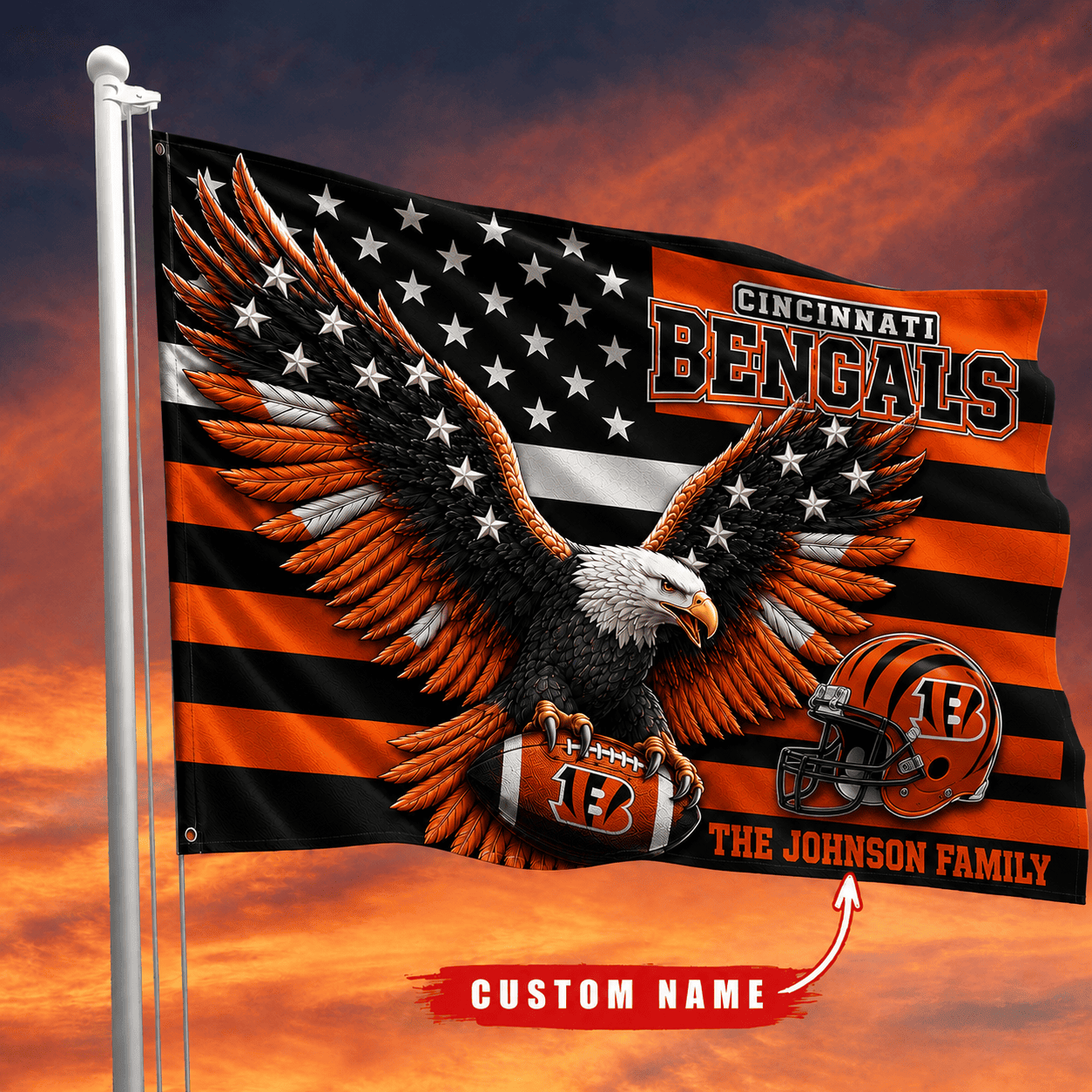 Cincinnati Bengals-Flag-Custom Name VA3061