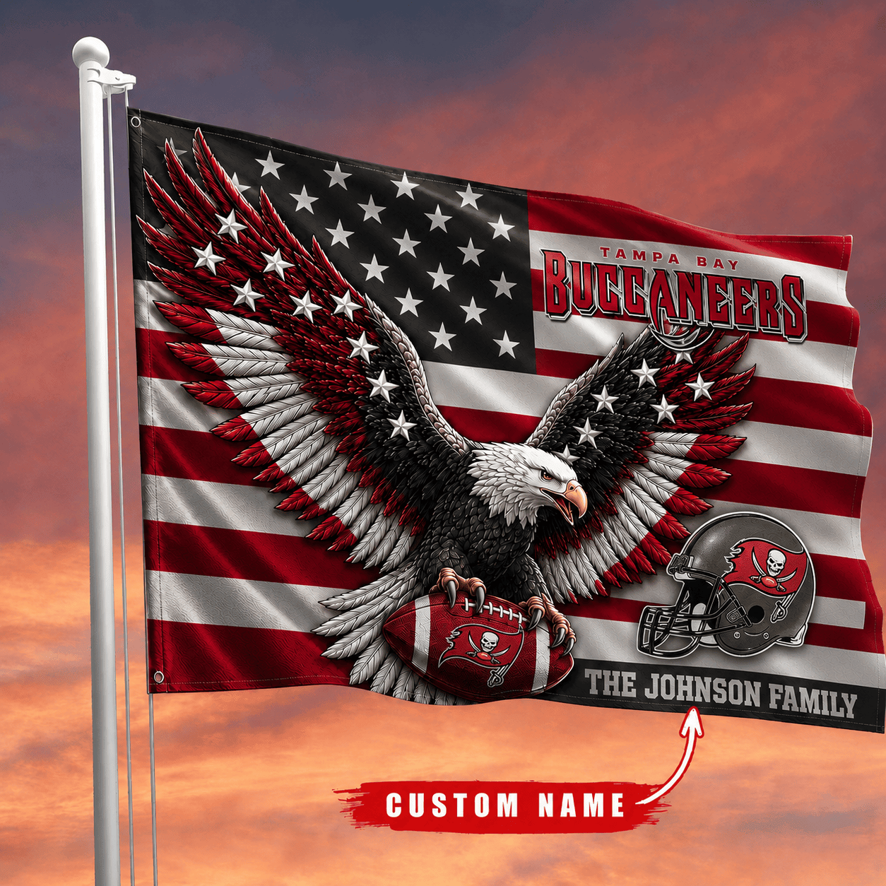 Tampa Bay Buccaneers-Flag-Custom Name VA3078