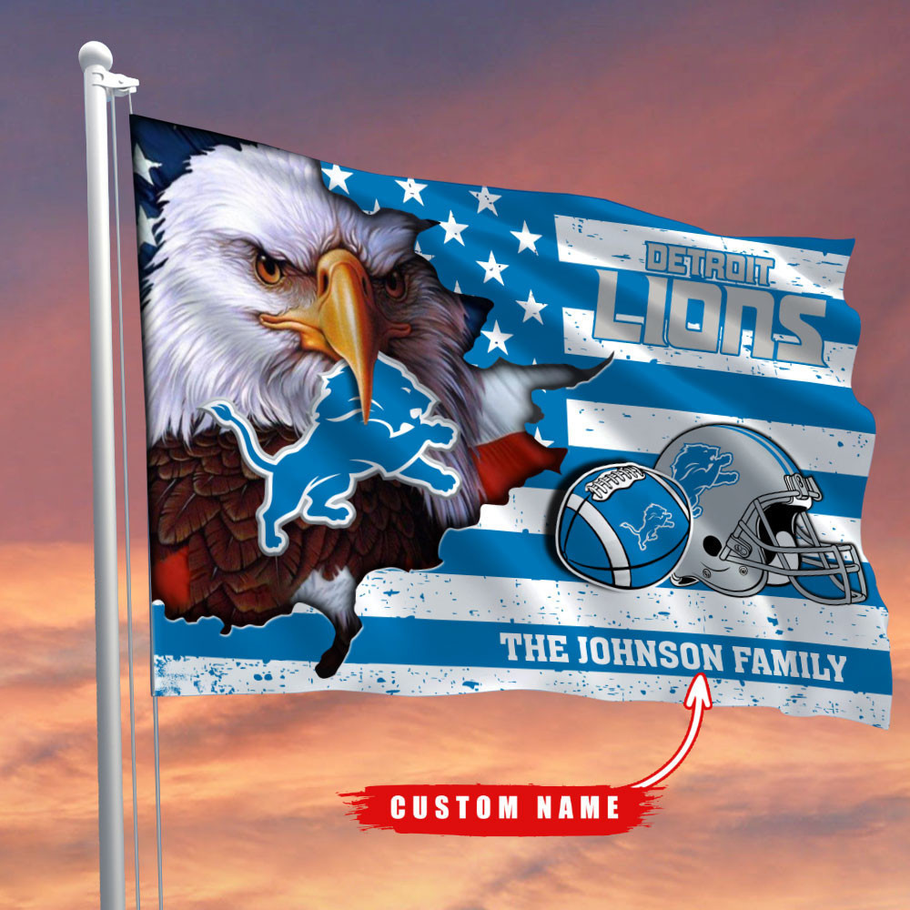Detroit Lions-Flag-Custom Name DL29182
