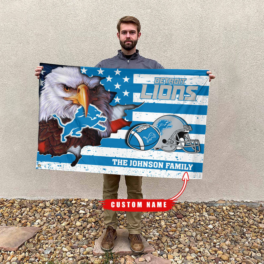 Detroit Lions-Flag-Custom Name DL29182