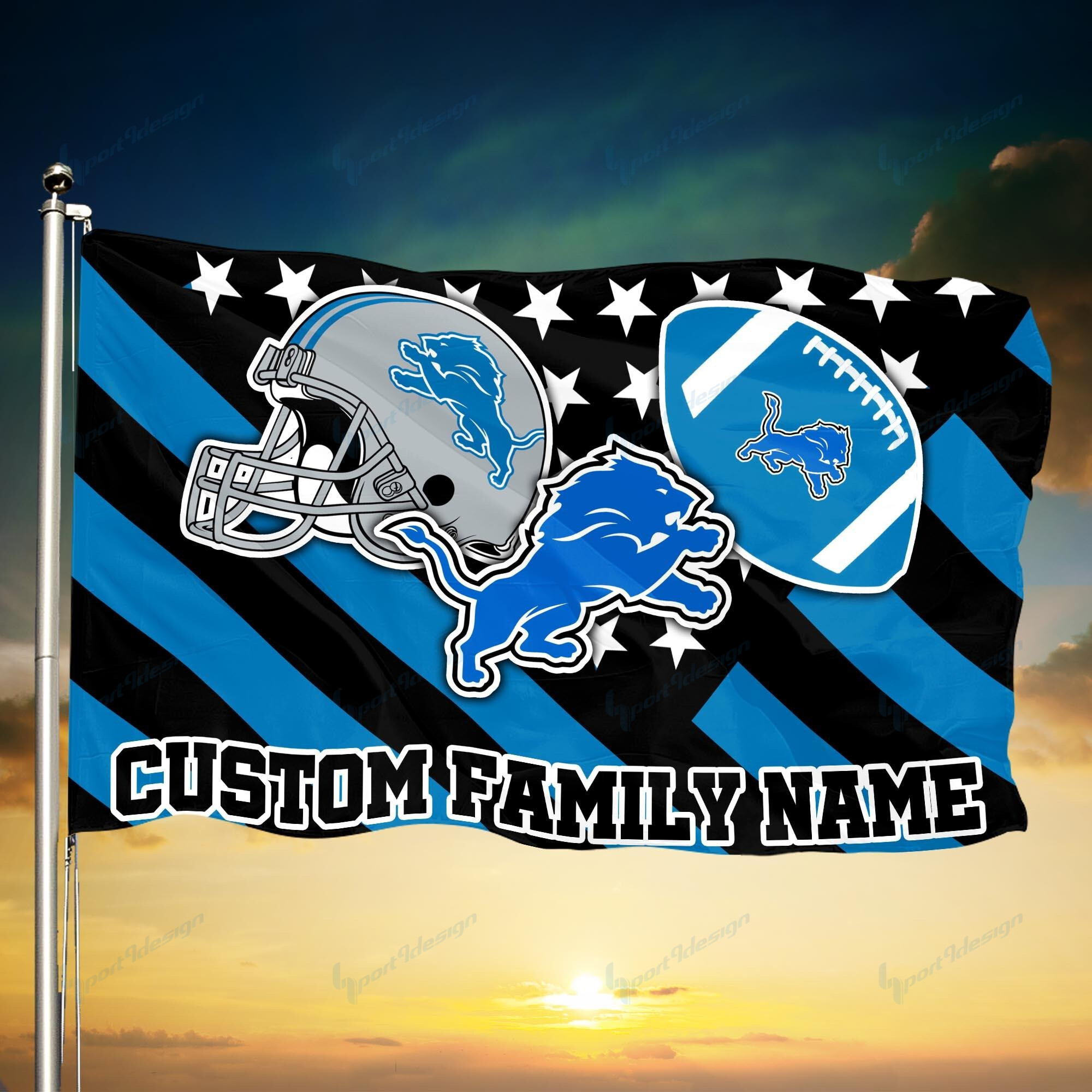 Detroit Lions Personalized Flag 74