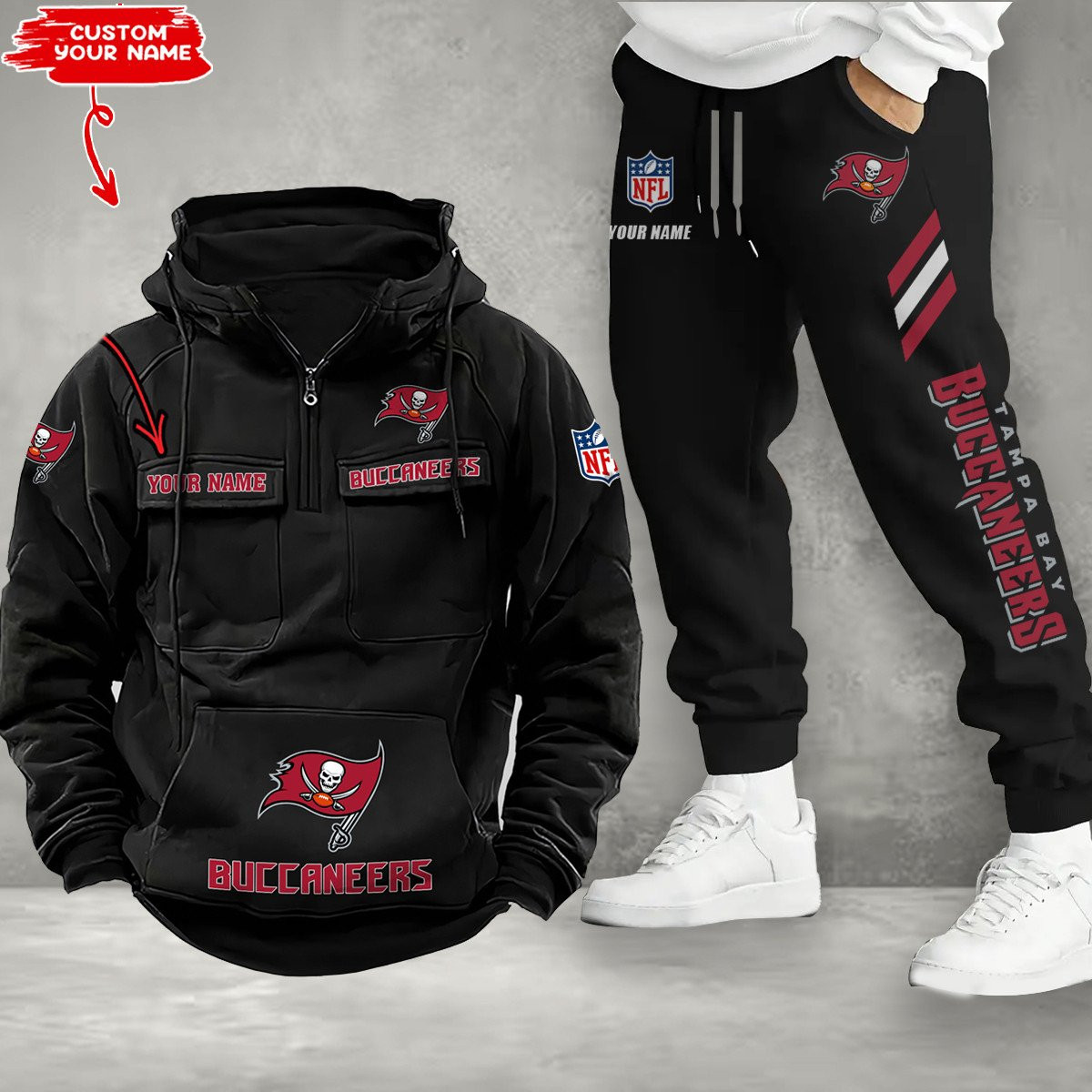 Tampa Bay Buccaneers Vintage Men's Hoodie And Pants AZVMHD351+AZPANTS351