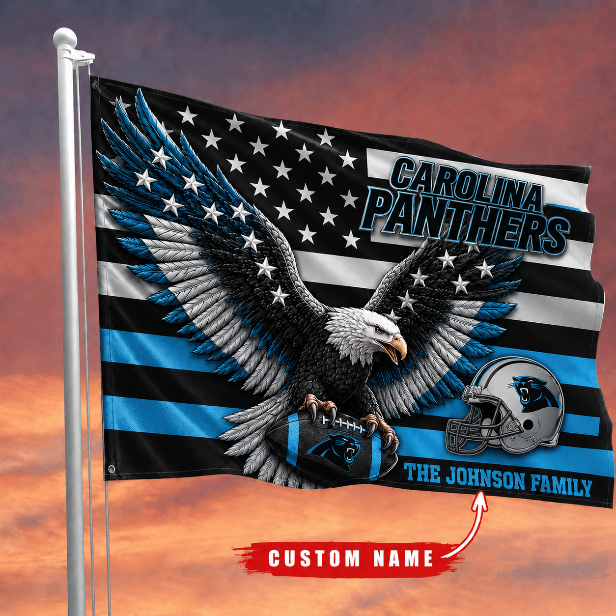 Carolina Panthers-Flag-Custom Name VA3082