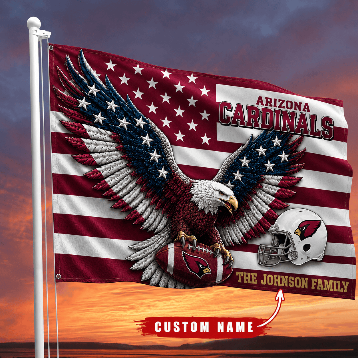 Arizona Cardinals-Flag-Custom Name VA3076
