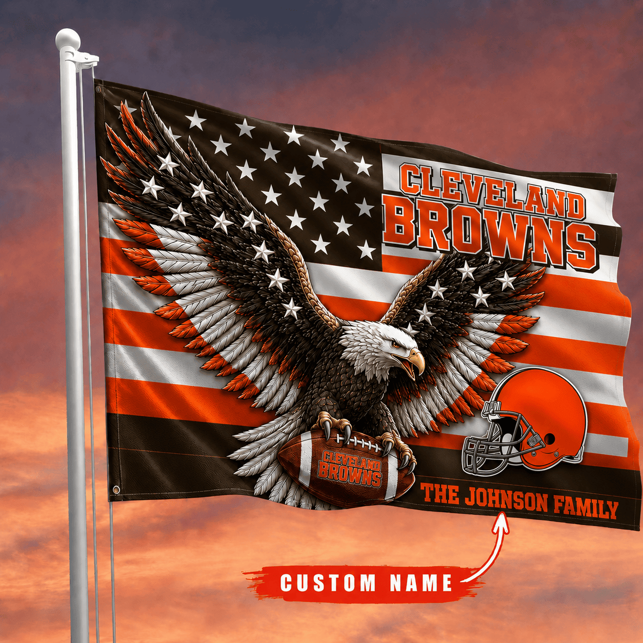 Cleveland Browns-Flag-Custom Name VA3053