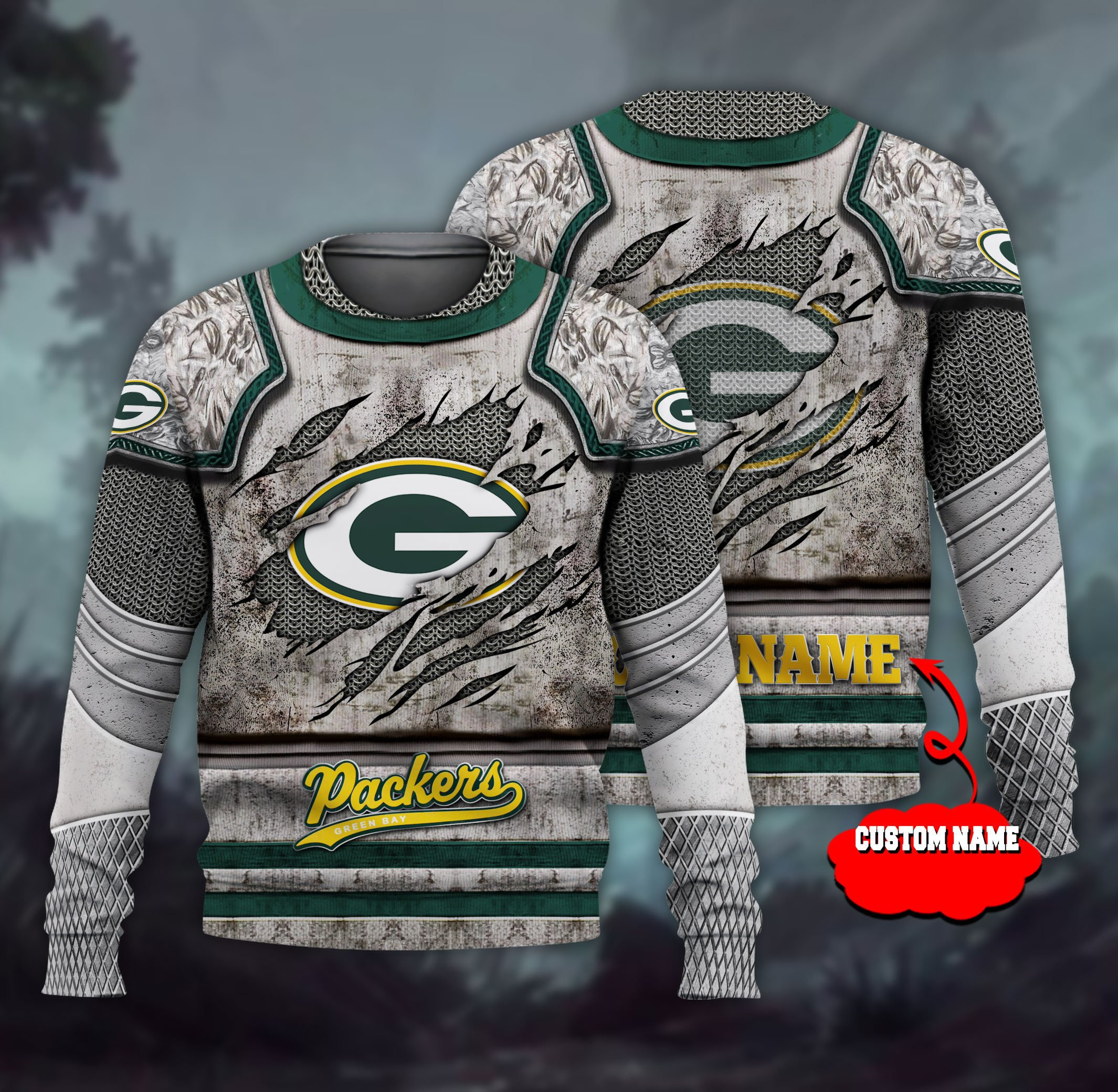 Green Bay Packers Personalized All Over Printed 6112