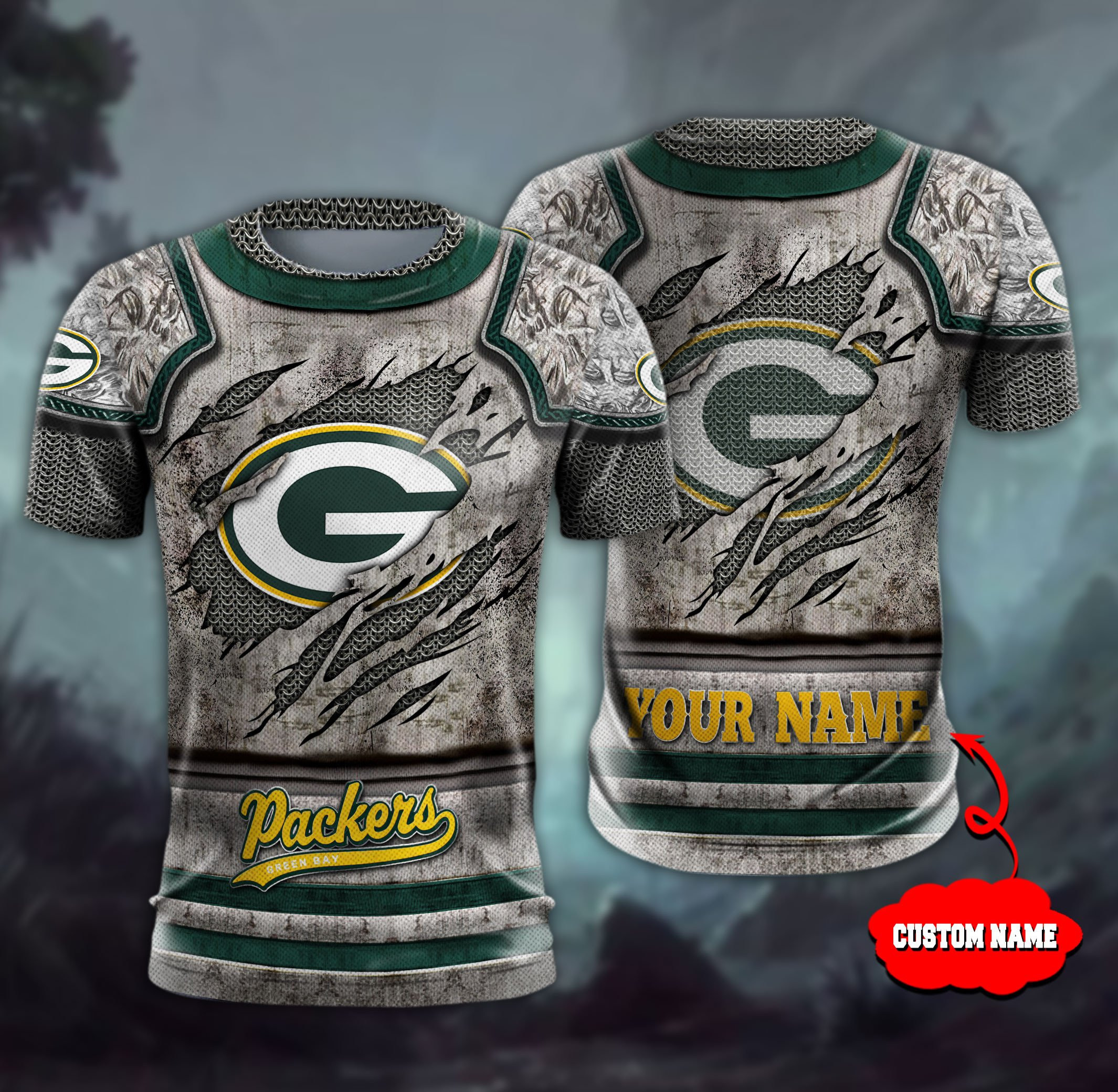 Green Bay Packers Personalized All Over Printed 6112