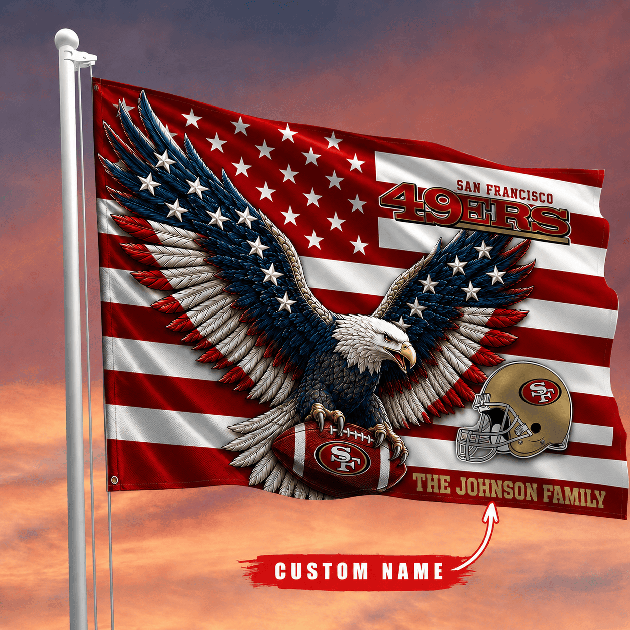 San Francisco 49ers-Flag-Custom Name VA3071