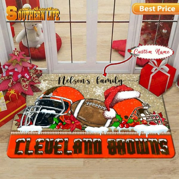Cleveland Browns Christmas Personalized Doormat BGDMM510