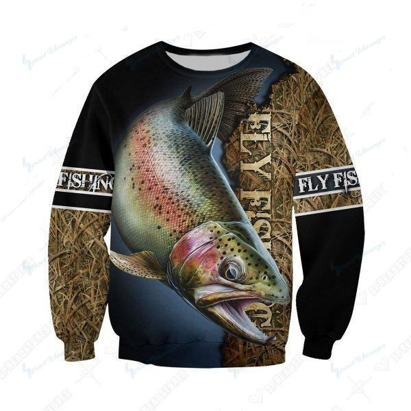 Cool Fly Fishing Art 3D 1601 Hoodie Over Print 224