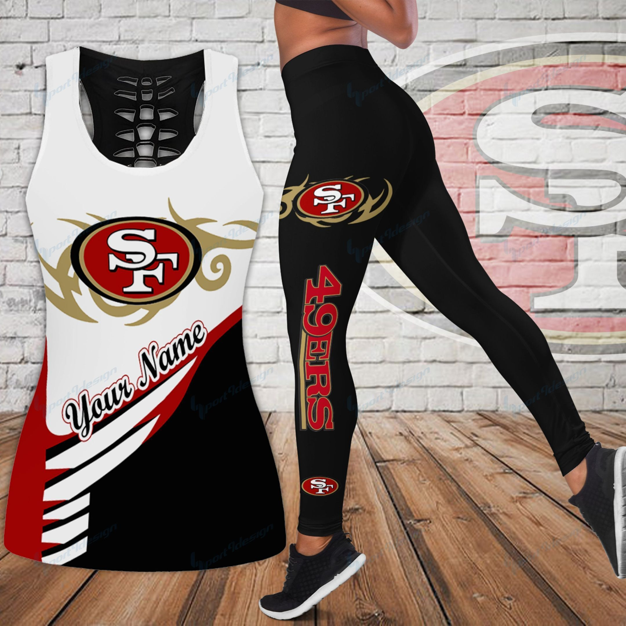 San Francisco 49ers Personalized Leggings/ Tank Top Limited 007