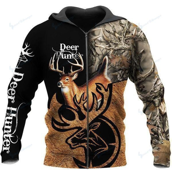 Caribou Camo Deer Hunting Hoodie T-Shirt Sweatshirt NM