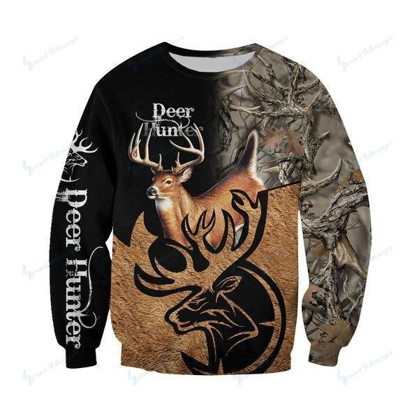 Caribou Camo Deer Hunting Hoodie T-Shirt Sweatshirt NM