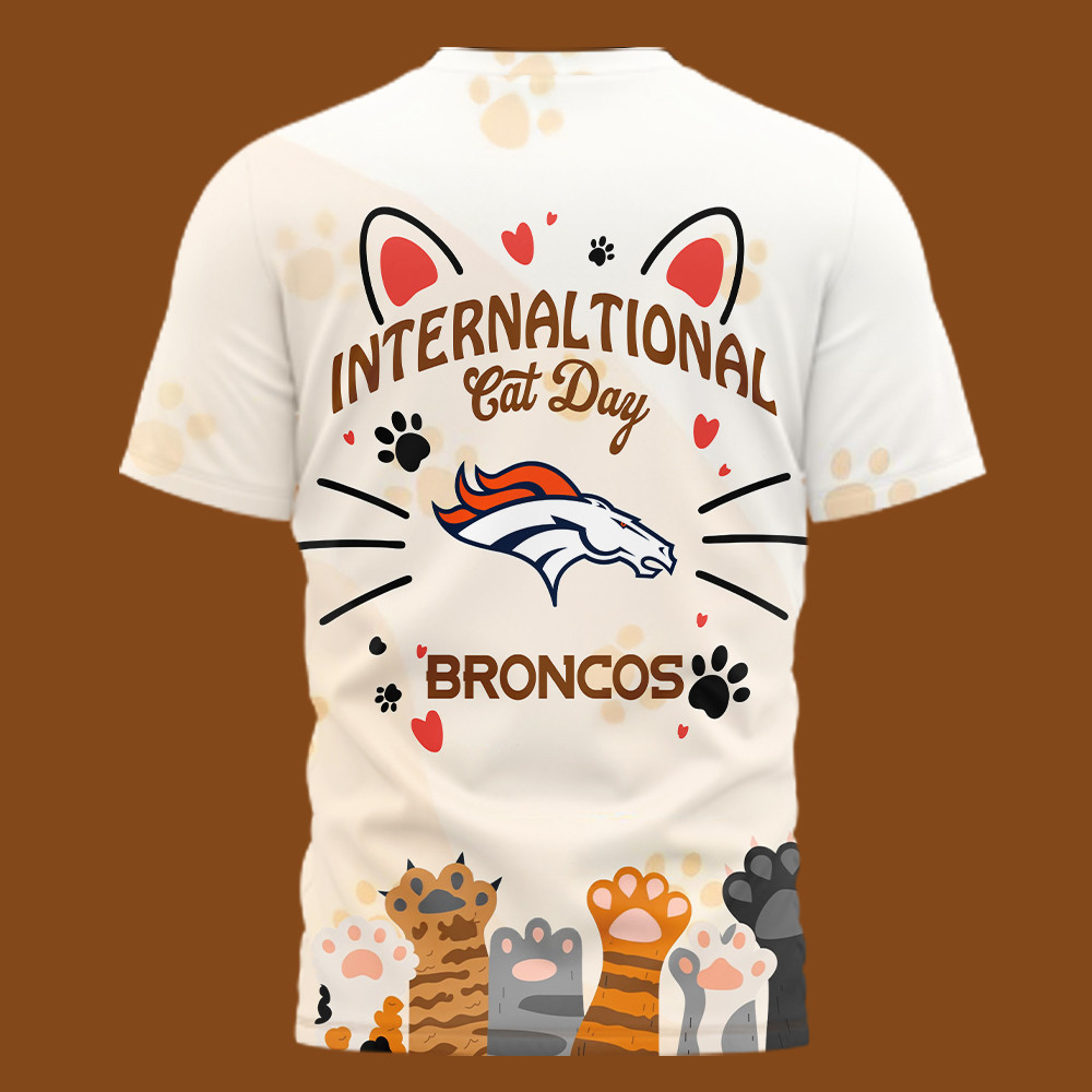Denver Broncos | Premium NFL International Cat Day 3D Shirt HI