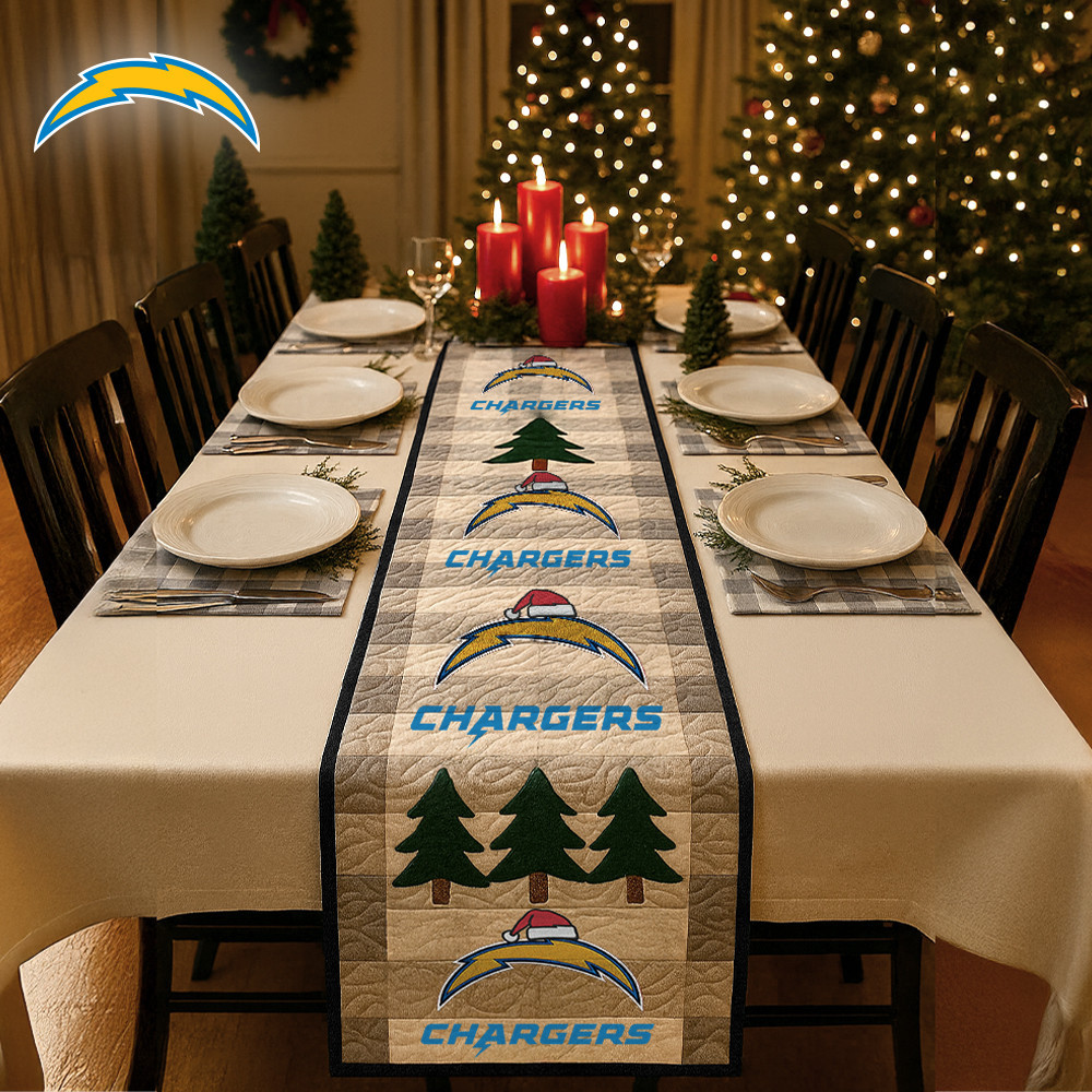 Los Angeles Chargers | Premium NFL Quilted Christmas Table Runner HI