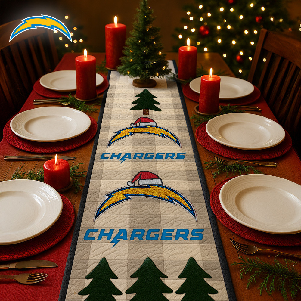 Los Angeles Chargers | Premium NFL Quilted Christmas Table Runner HI