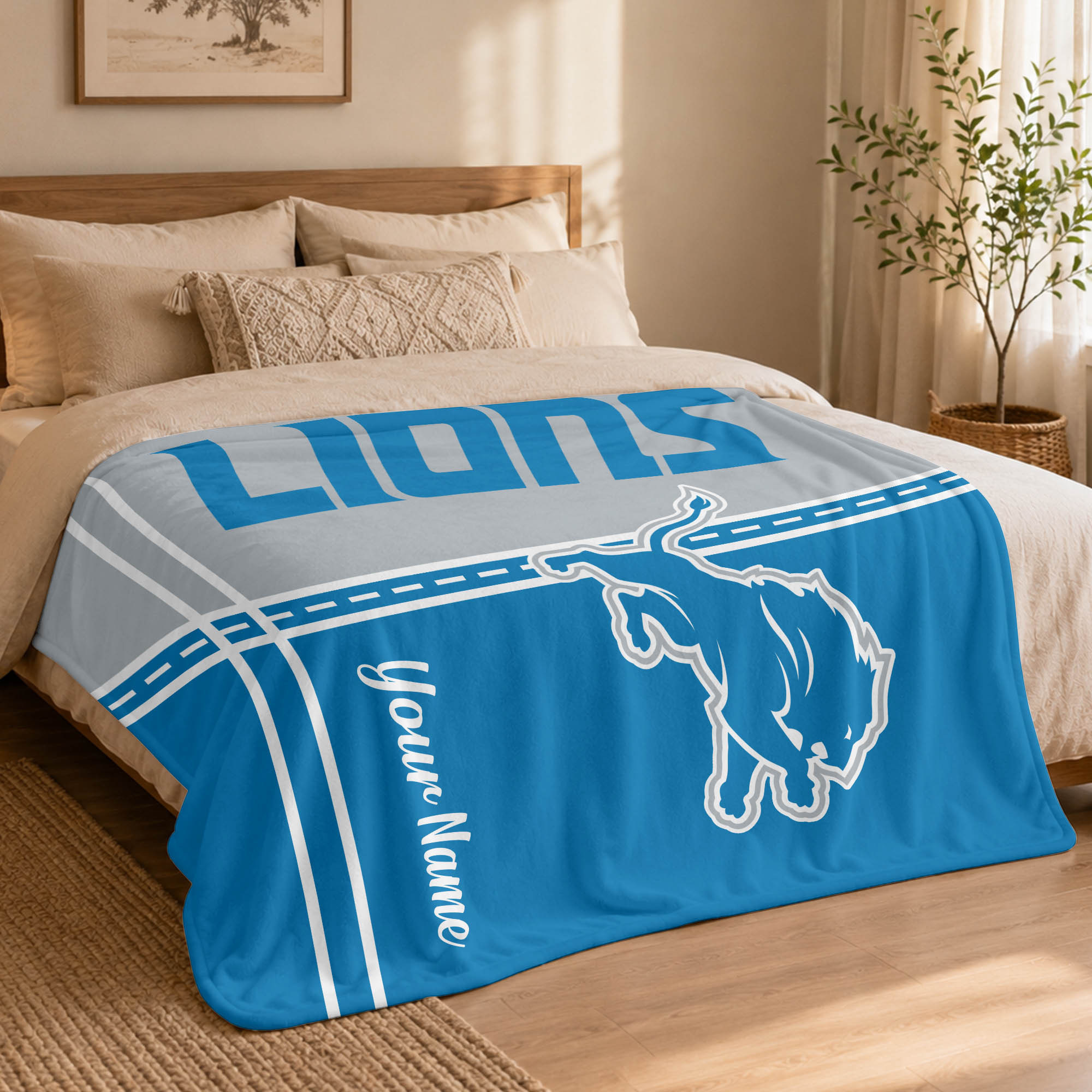 Detroit Lions | Premium NFL My Name My Game Personalized Blanket NTH1