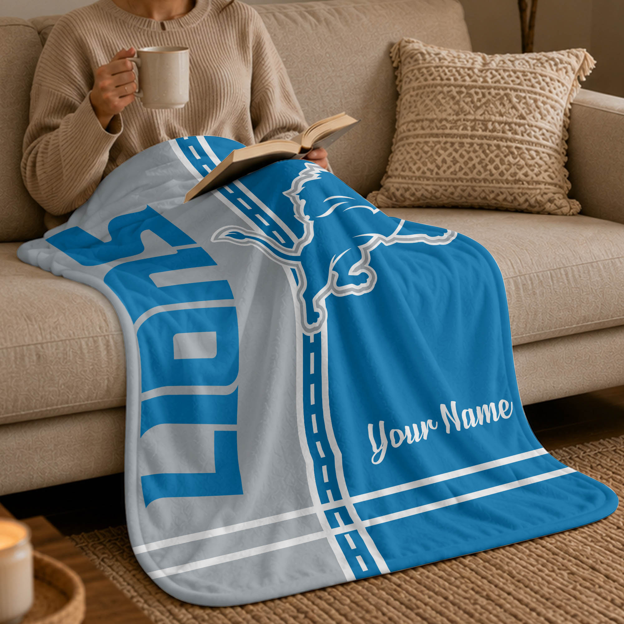 Detroit Lions | Premium NFL My Name My Game Personalized Blanket NTH1