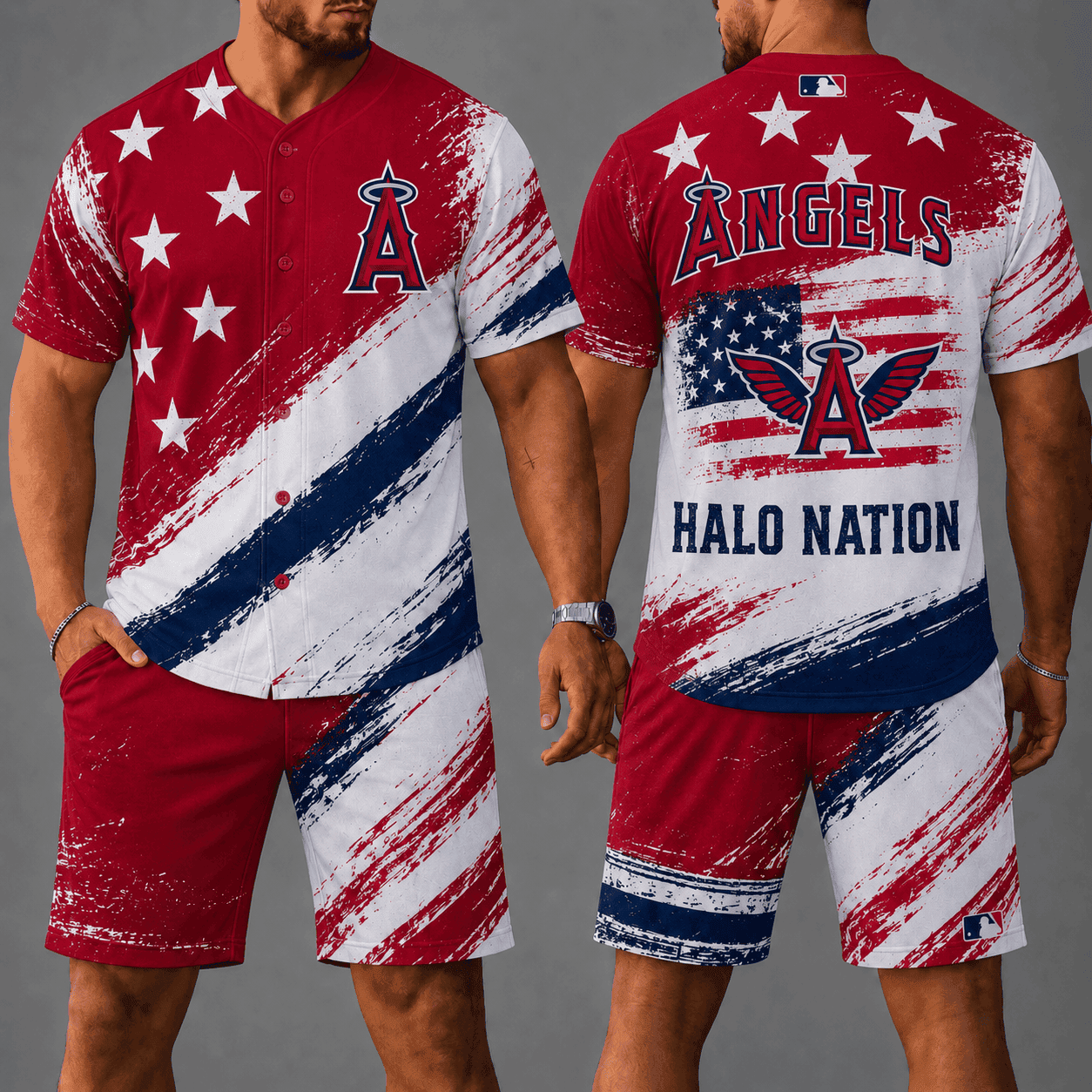 Los Angeles Angels | Premium MLB Star Spirit Jersey Shorts Set