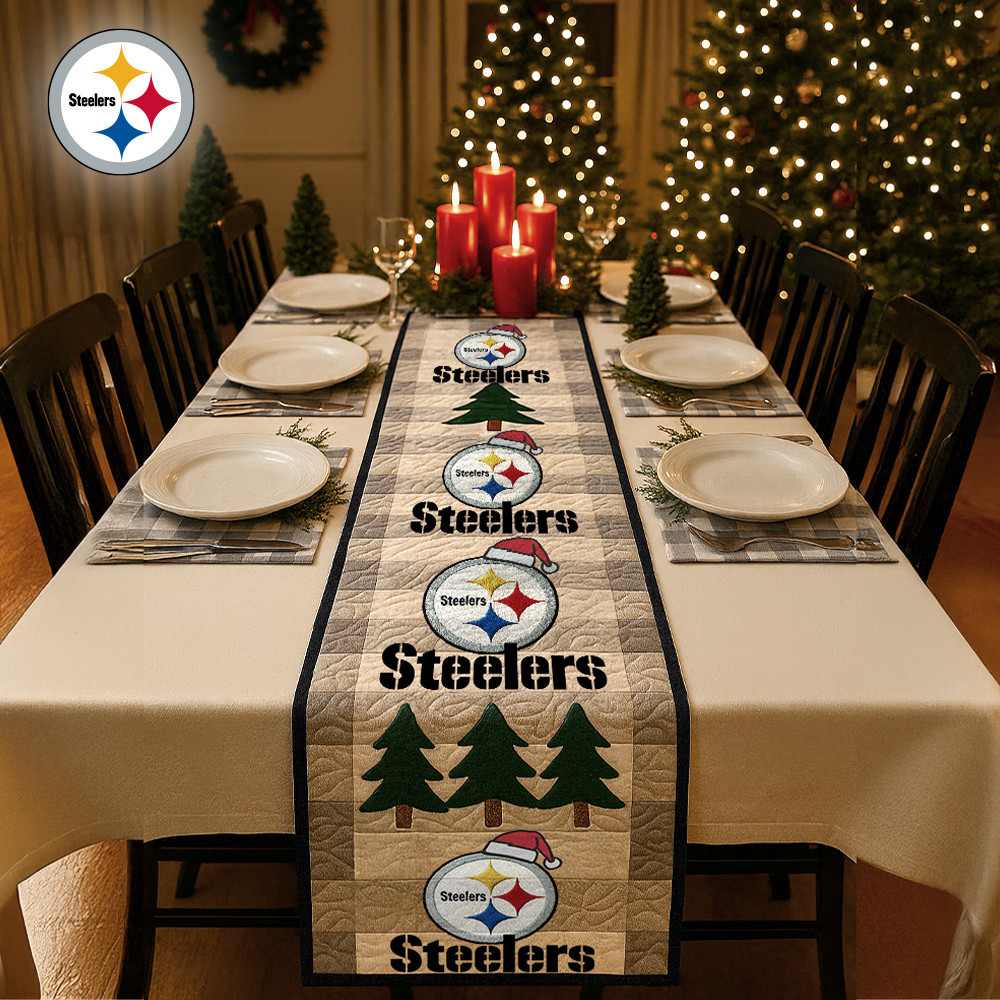 Pittsburgh Steelers | Premium NFL Quilted Christmas Table Runner HI