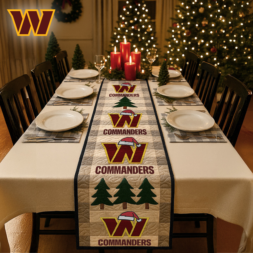 Washington Commanders | Premium NFL Quilted Christmas Table Runner HI