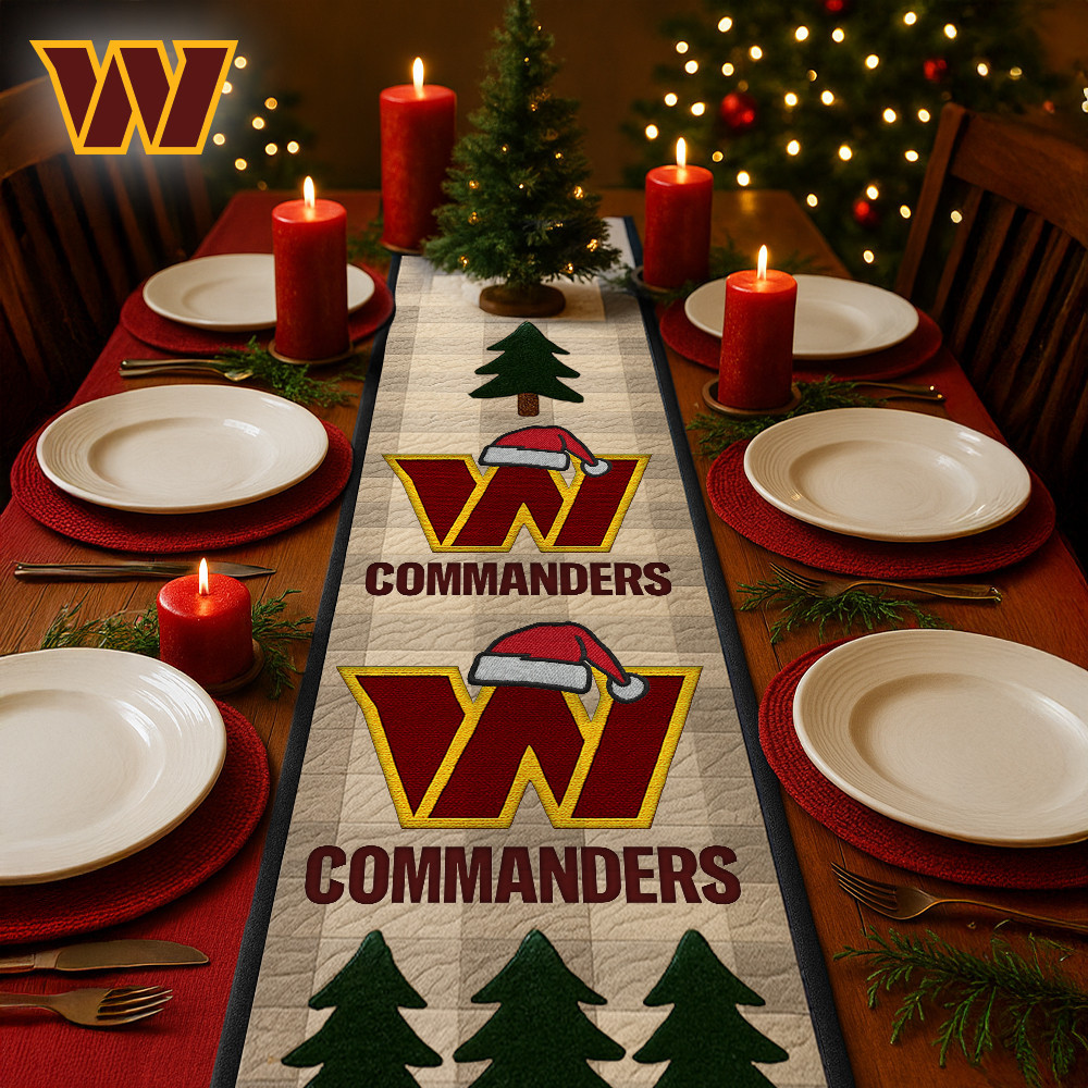Washington Commanders | Premium NFL Quilted Christmas Table Runner HI