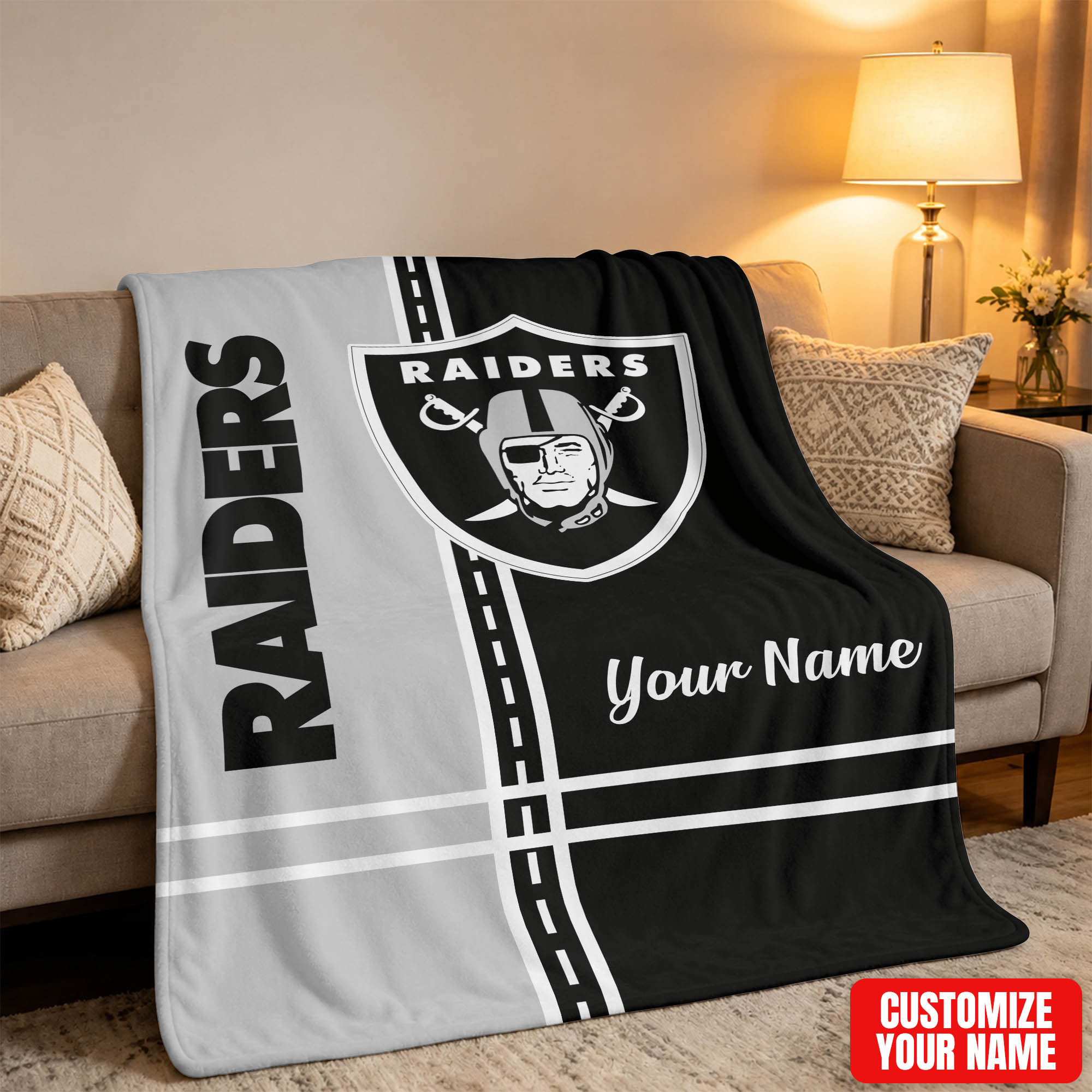 Las Vegas Raiders | Premium NFL My Name My Game Personalized Blanket NTH1