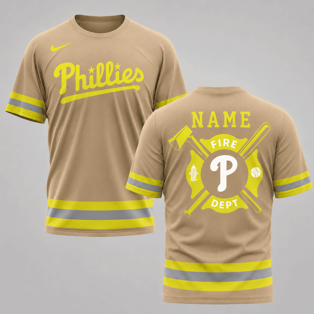 Philadelphia Phillies | MLB x Personalized Firefighters Hi-vis 3D Shirt