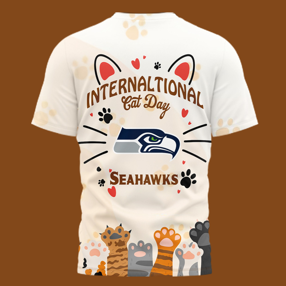 Seattle Seahawks | Premium NFL International Cat Day 3D Shirt HI