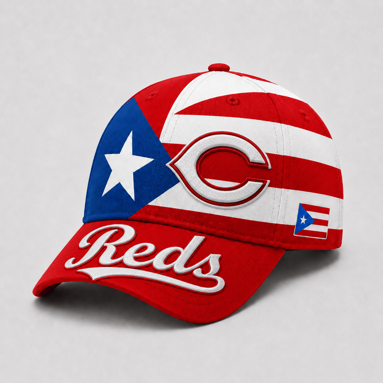 Cincinnati Reds | Premium MLB Puerto Rico Island Pride Baseball Jersey And Cap Set