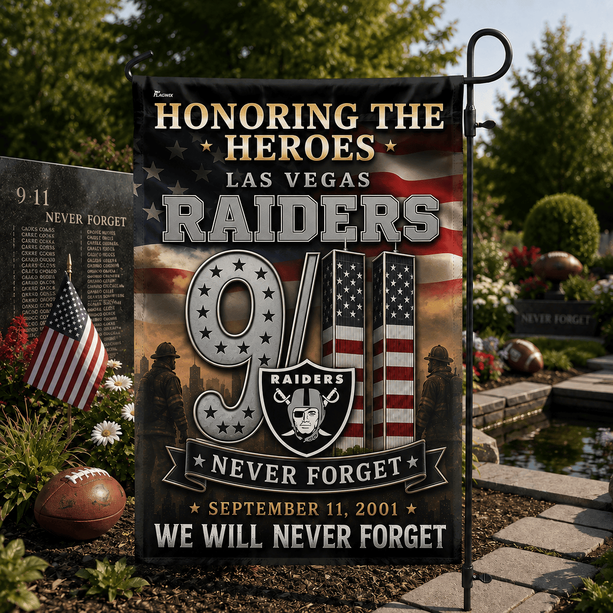 Las Vegas Raiders| Premium NFL Never Forget 9/11 Flag NY