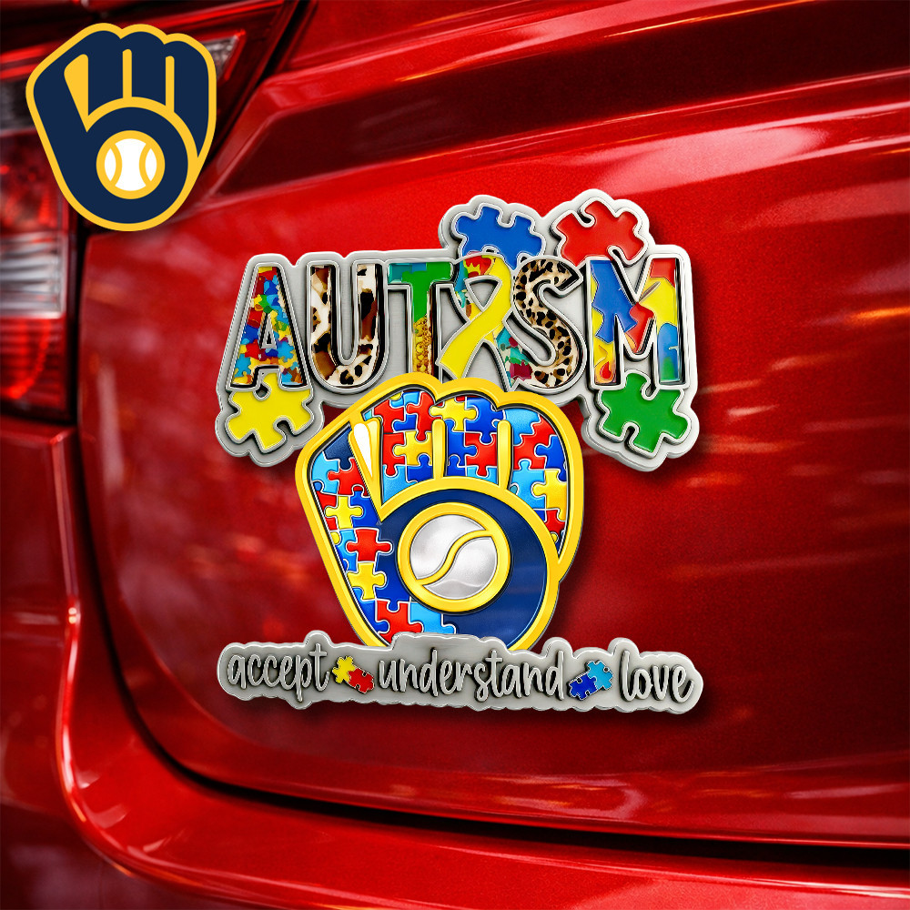 Milwaukee Brewers | Premium MLB Autism Awareness Car Name Badge HY
