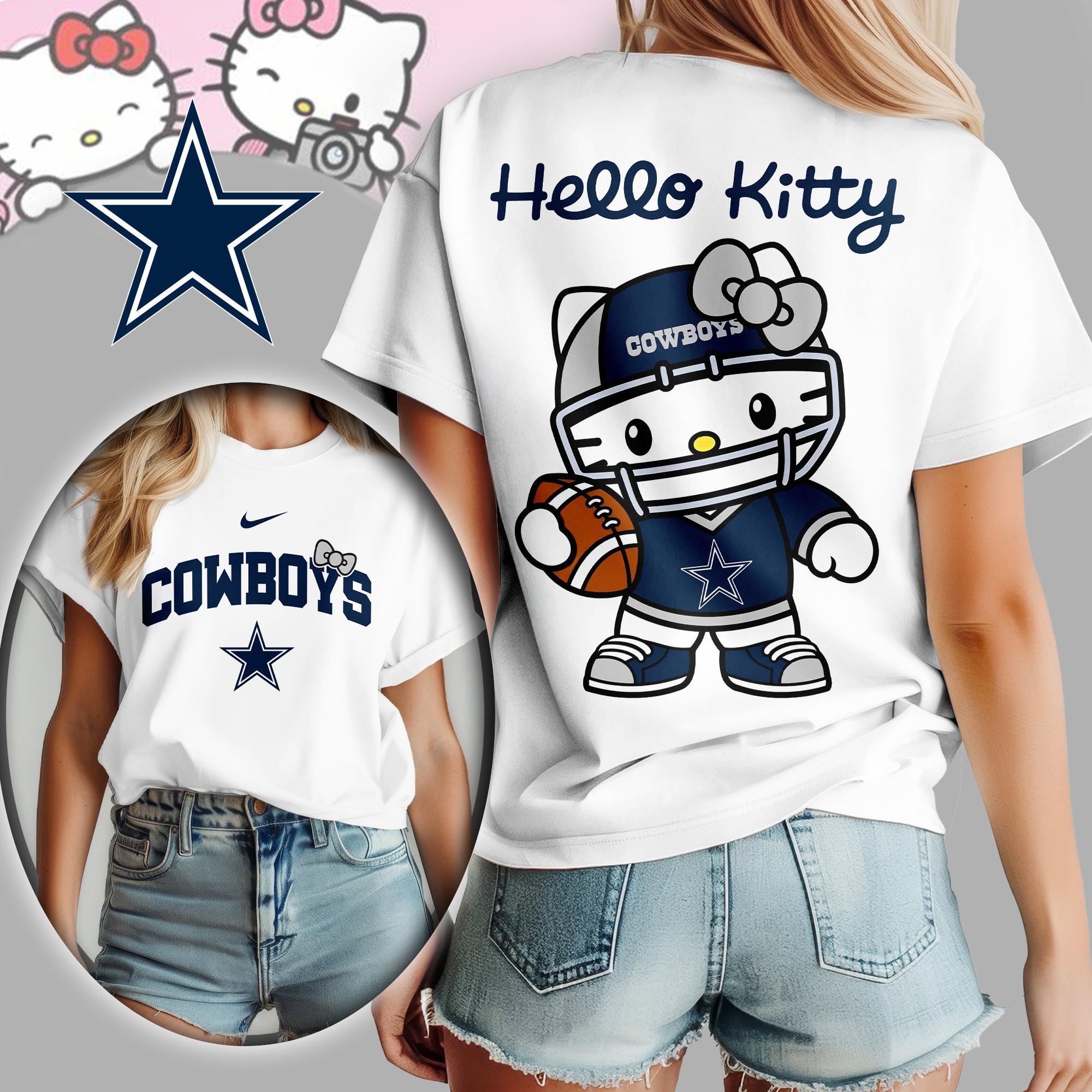 Dallas Cowboys | Premium NFL Hello Kitty Women's Shirt TD