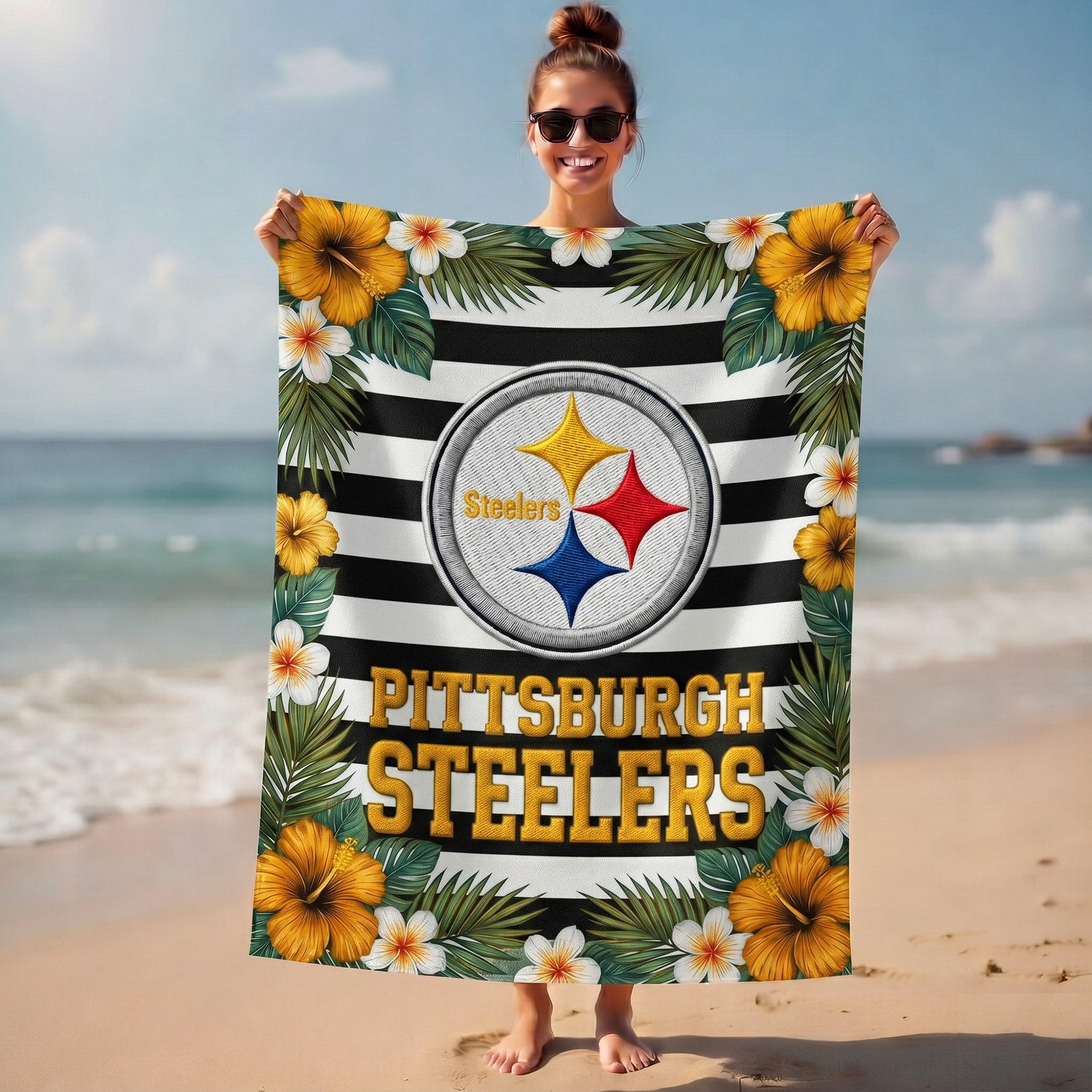 Pittsburgh Steelers | Premium NFL Tropical Beach Towel NY
