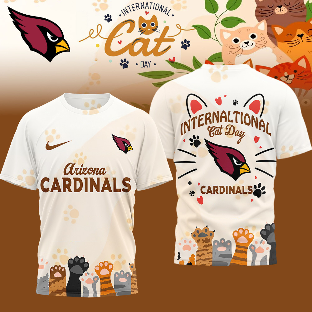 Arizona Cardinals | Premium NFL International Cat Day 3D Shirt HI