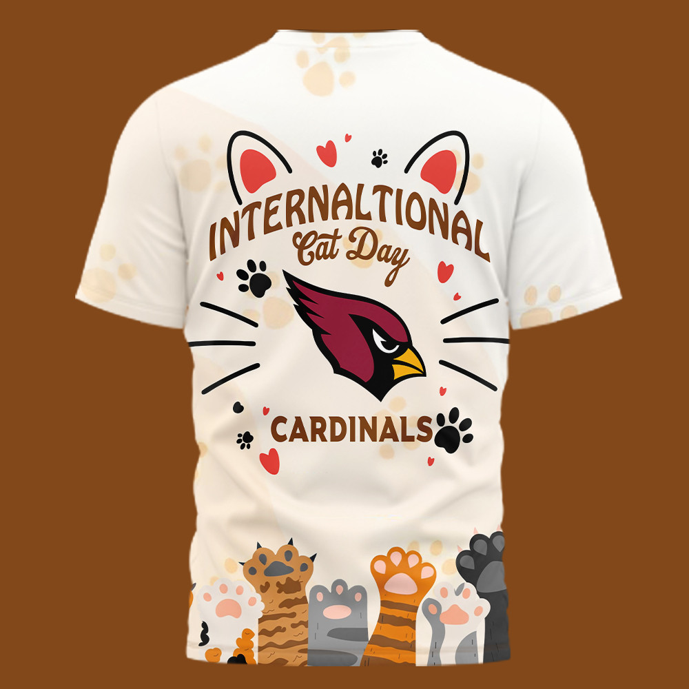 Arizona Cardinals | Premium NFL International Cat Day 3D Shirt HI