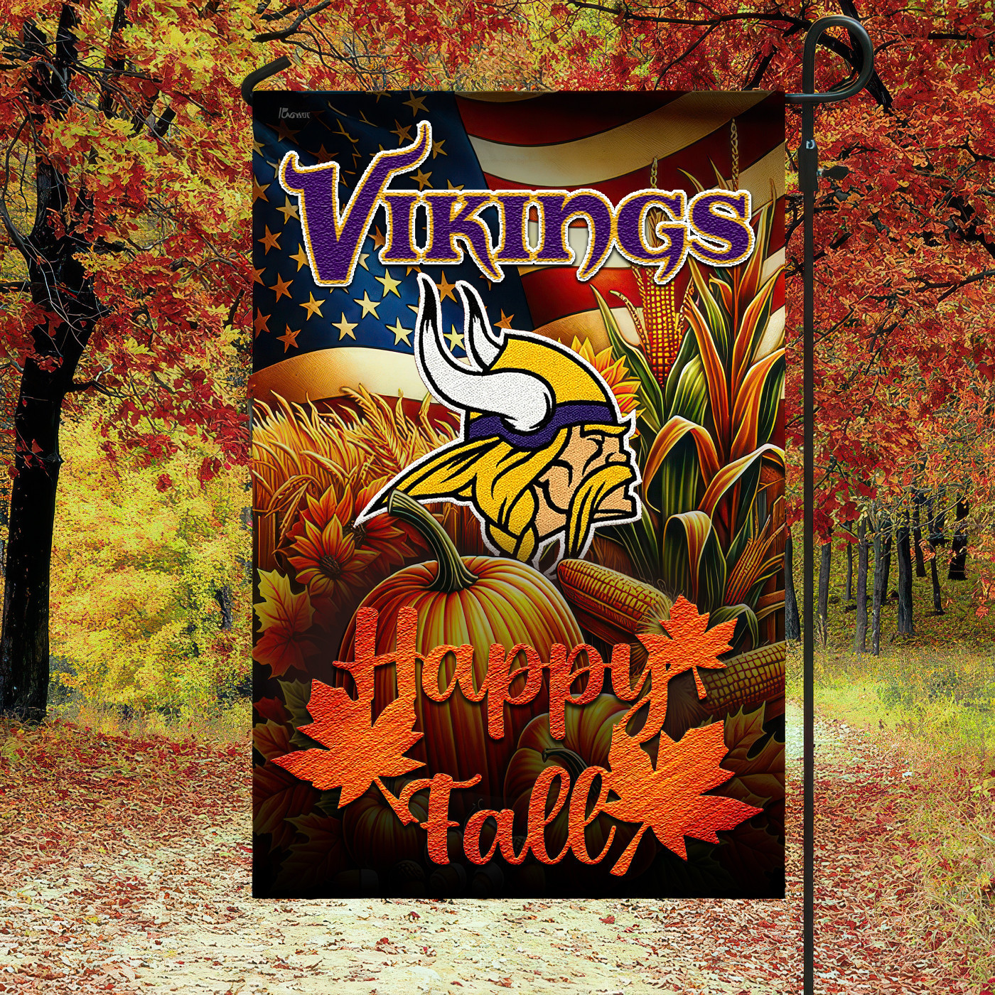Minnesota Vikings | Premium NFL Happy Fall Flag TD