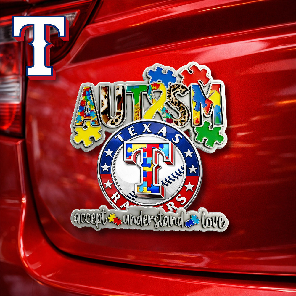 Texas Rangers | Premium MLB Autism Awareness Car Name Badge HY