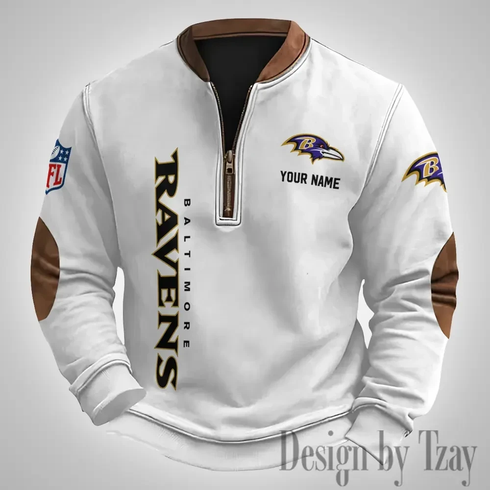 Baltimore Ravens Men's Vintage Zipper Stand Collar Sweatshirt S9MPZNS240