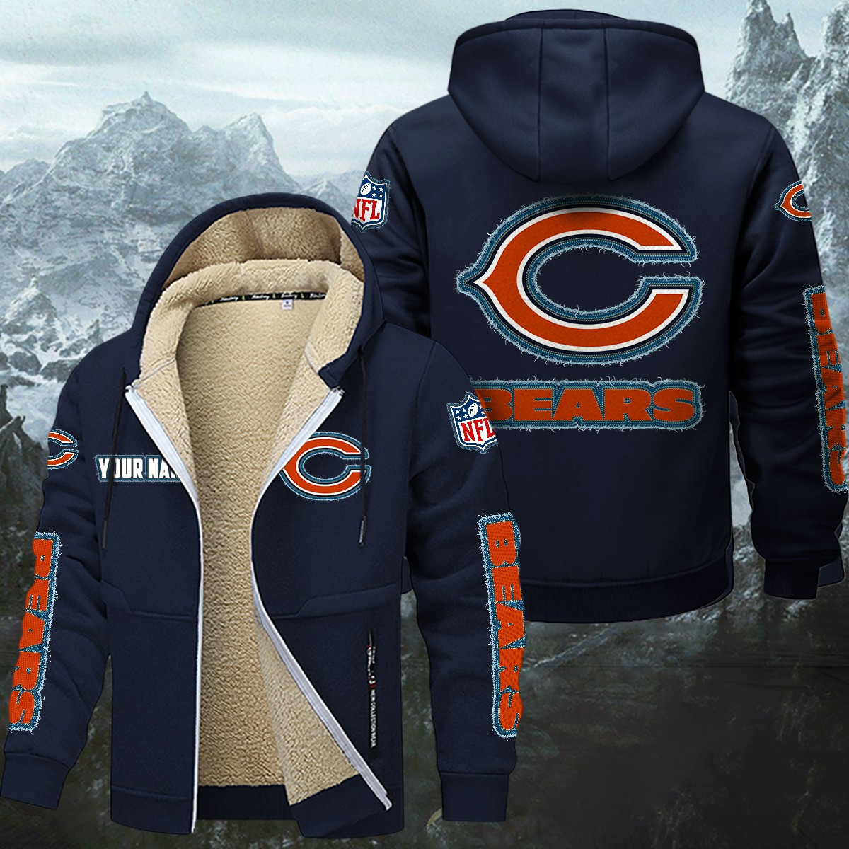 Chicago Bears Sherpa-Lined Zip Hoodie WINHZVC12006