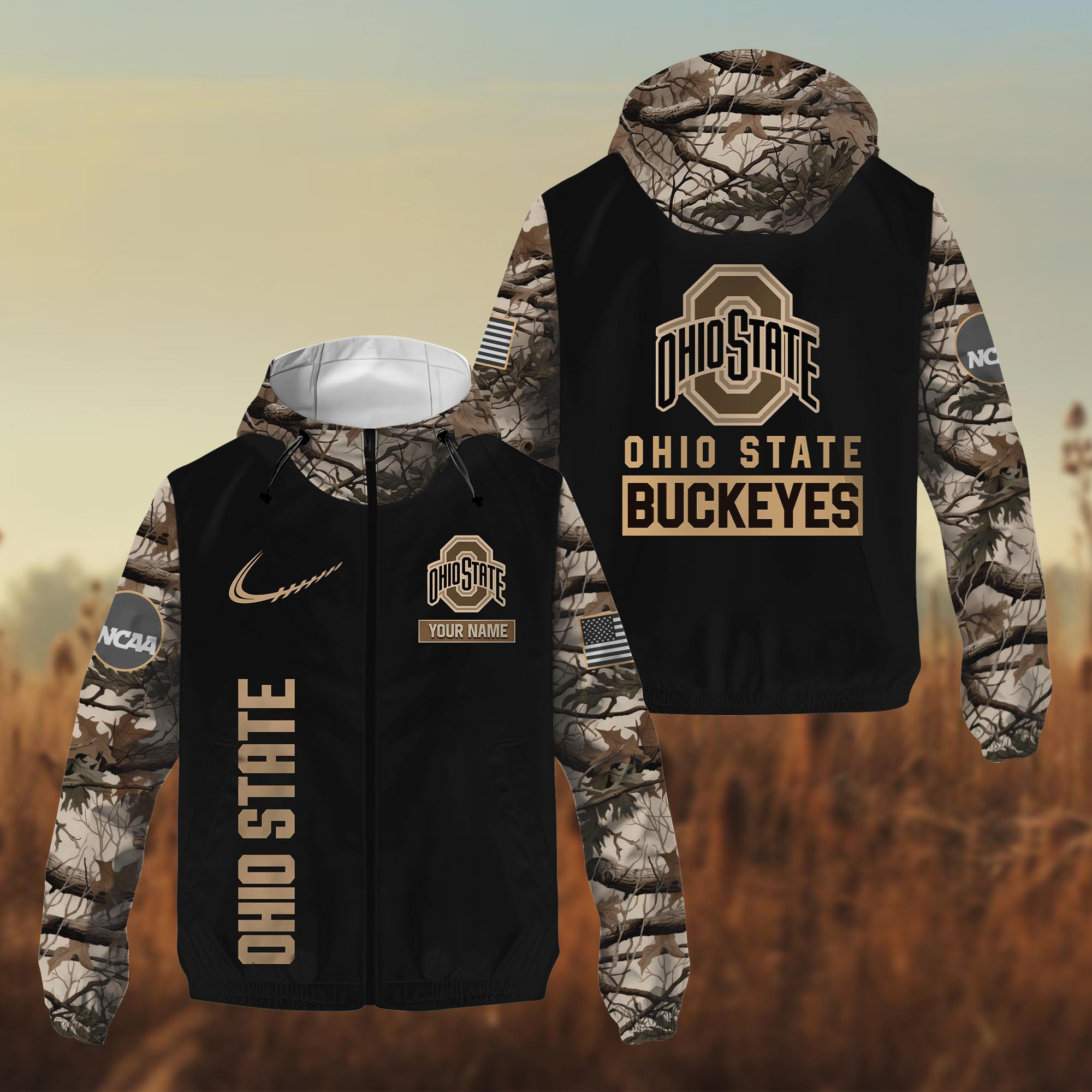 Ohio State Buckeyes 3D Windbreaker Jacket TANTN 911