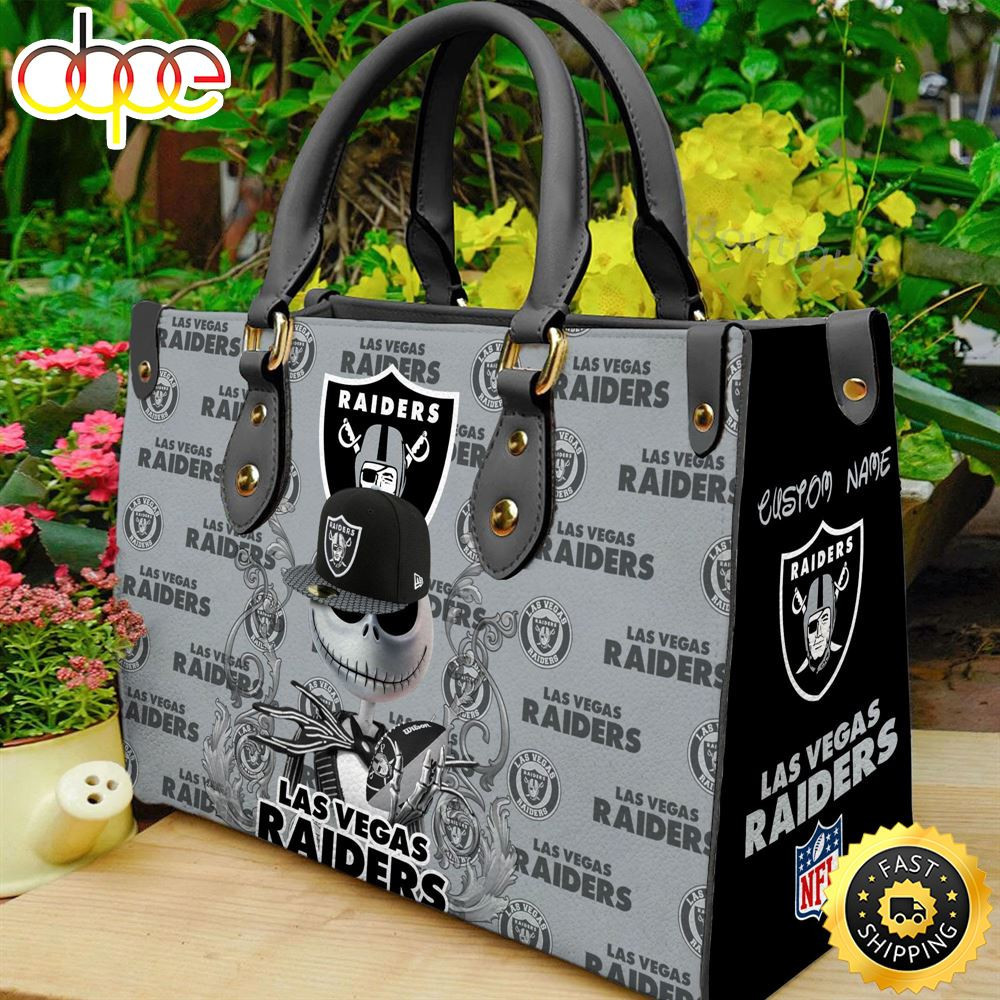 Las Vegas Raiders NFL Jack Skellington Women Leather Bag