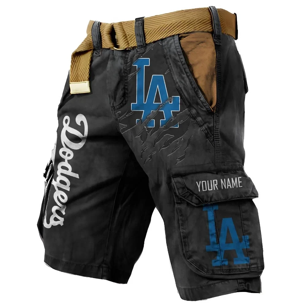 Los angeles dodgers Pocket Print Cargo Shorts GH12D