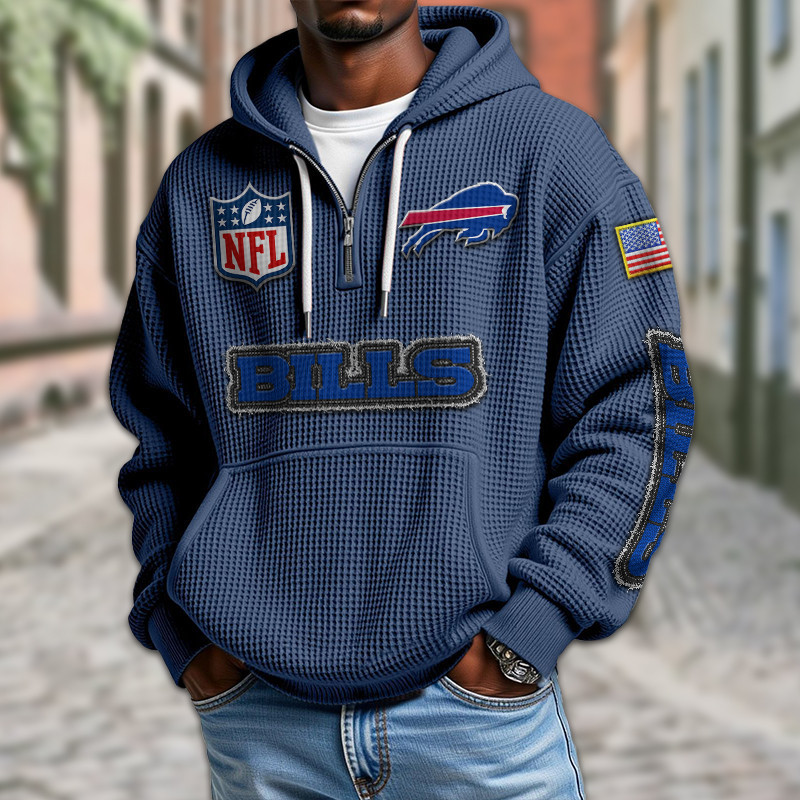 Buffalo Bills DMKT0004 Waffle Half Zip Hoodie