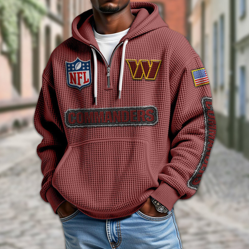 Washington Commanders DMKT0032 Waffle Half Zip Hoodie