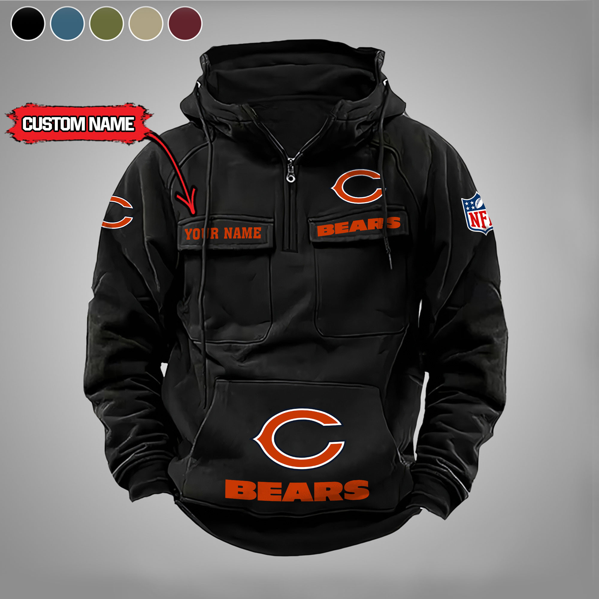 Chicago Bears Vintage Men Hoodie AZVMHD015