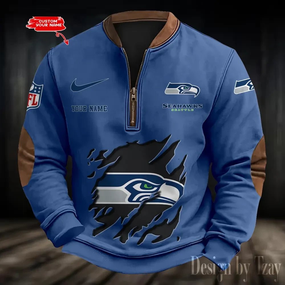 S9MPZNS029-Seattle Seahawks Print Vintage Sweatshirt