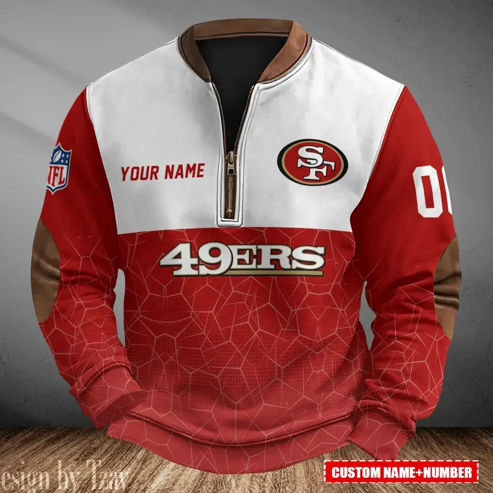 San Francisco 49ers Men's Vintage Zipper Stand Collar Sweatshirt S9MPZNS297