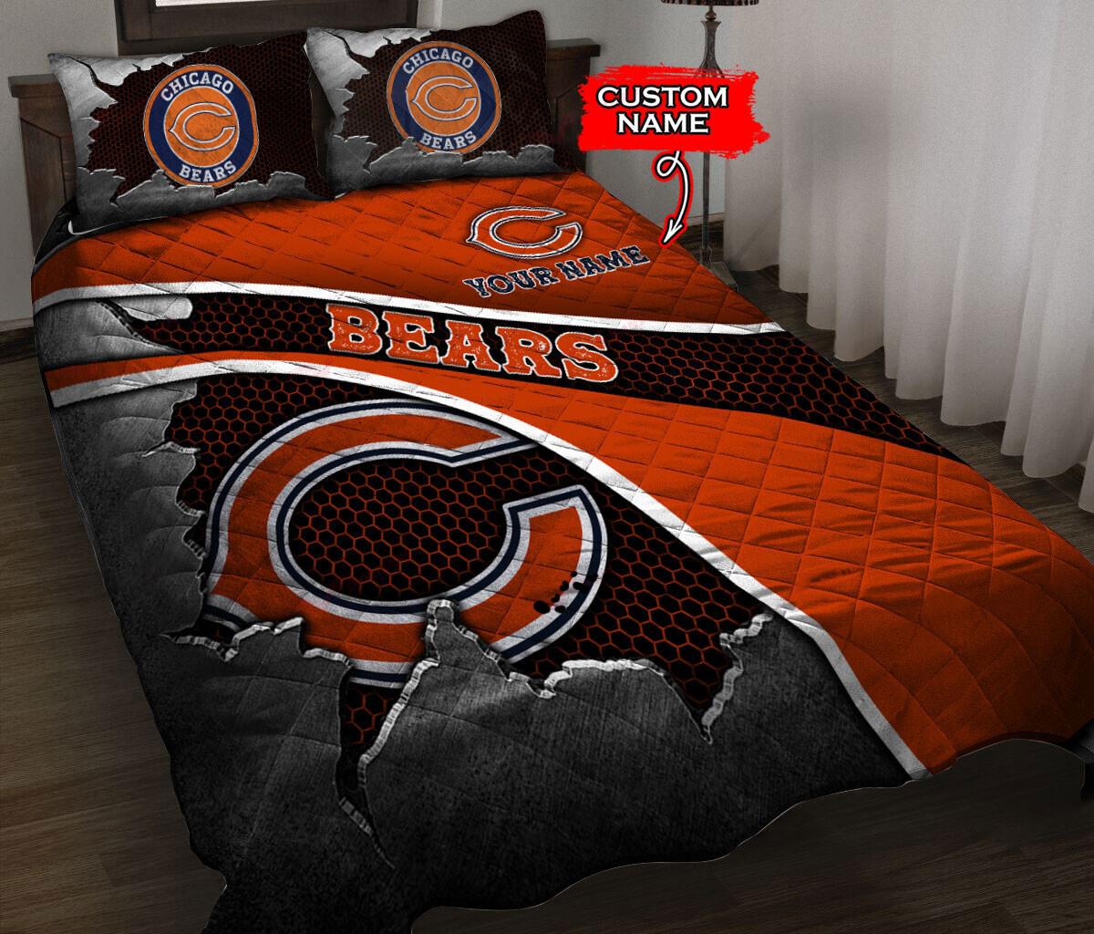 Chicago Bears Personalized Quilt Set BG121