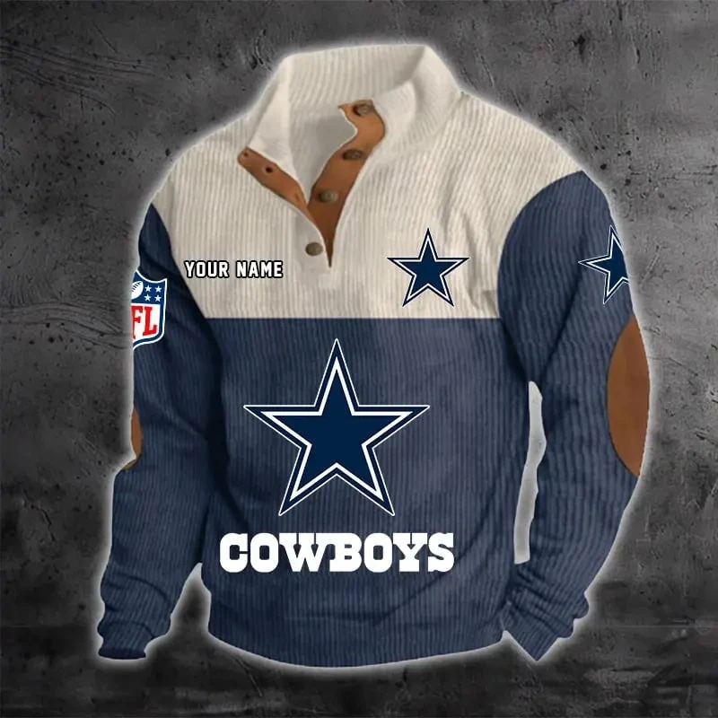 Dallas Cowboys S9DBSCH1209 Color Block Stand Collar Sweatshirt